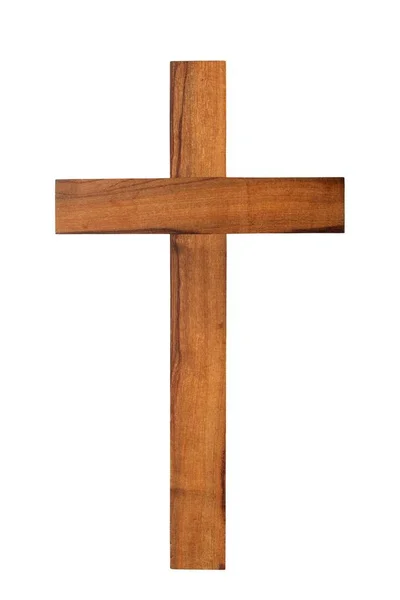 Cruz de madera sobre blanco —  Fotos de Stock