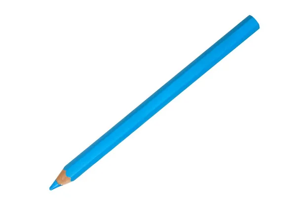 白色衬底上的蓝铅笔 — 图库照片