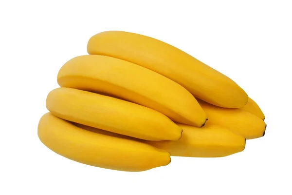 Yellow bananas on white — Stock Photo, Image