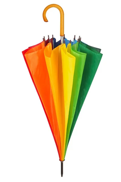 Rainbow umbrella on white — Stock Photo, Image