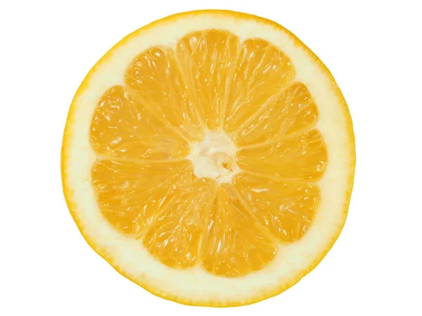 Zitronenscheibe auf Weiß — Stockfoto