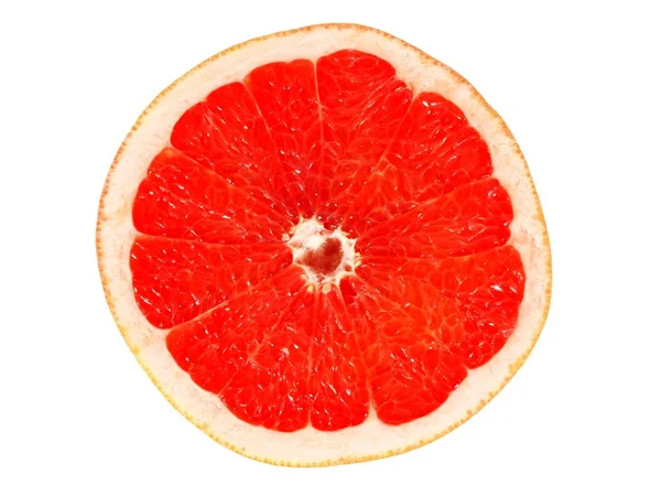 Halverad grapefrukt på vitt — Stockfoto