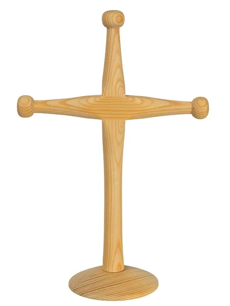 Piccola Croce Intrecciata Isolata Sfondo Bianco — Foto Stock