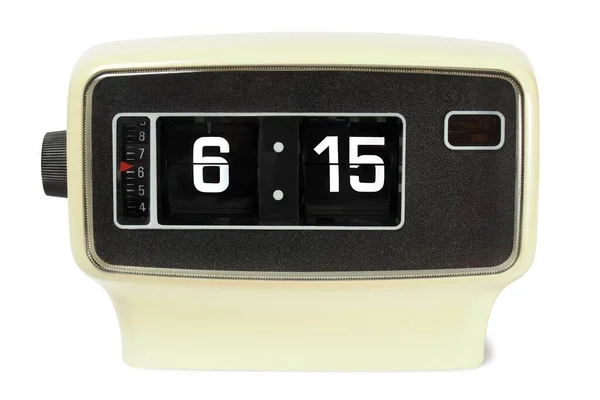 Vintage Flip Alarm Clock White Background — Stock Photo, Image