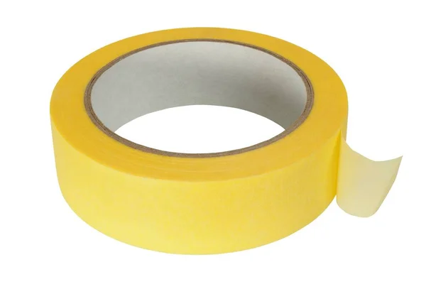 Yellow Painter Tape Isolated White Nackground — Stock Photo, Image