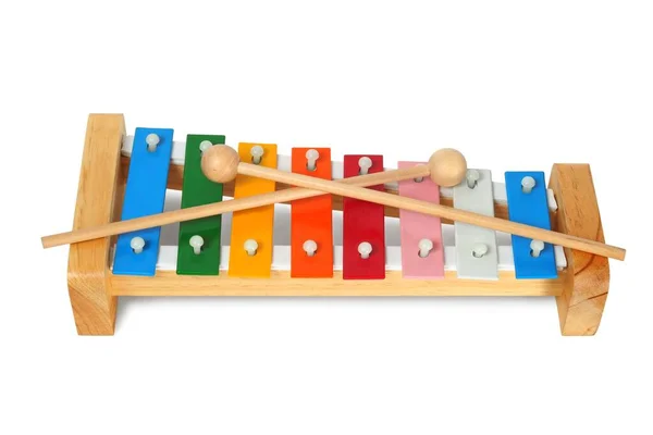 Rainbow Xylophone White Background — Stock Photo, Image