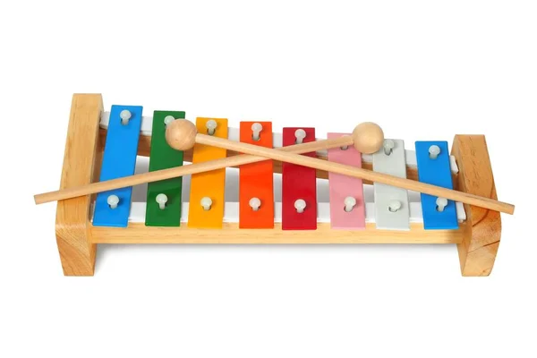 Rainbow Xylophone White Background Stock Picture