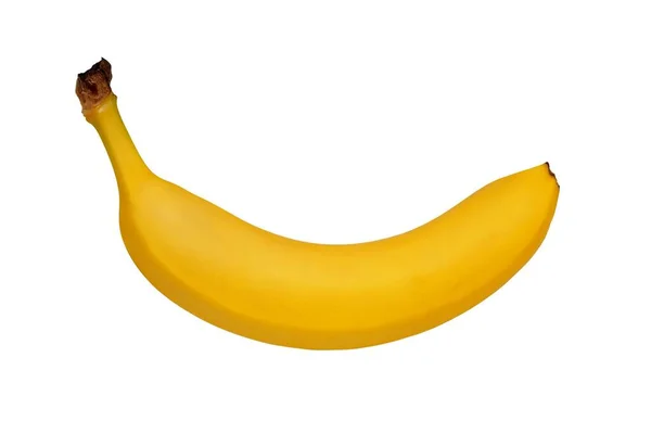 Banana Gialla Fresca Isolata Sfondo Bianco — Foto Stock