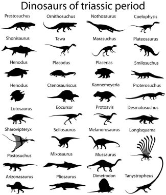 Dinosaurs of triassic period clipart