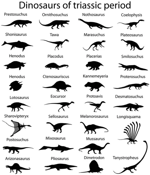 Δεινόσαυροι της triassic περίοδος — Διανυσματικό Αρχείο