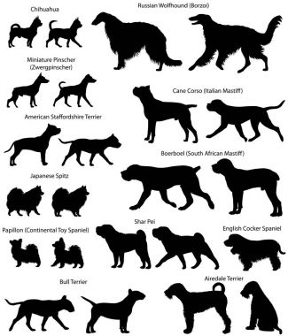 Farklı doğurmak-in köpek siluetleri topluluğu