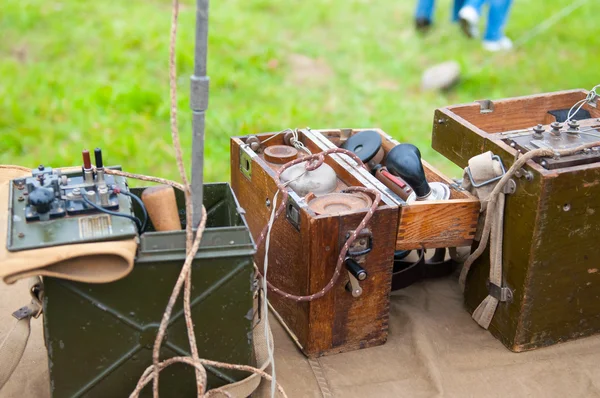 Altes Militärtelefon — Stockfoto