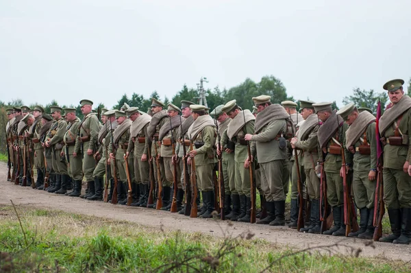 Russische soldaat historische re-enactment — Stockfoto