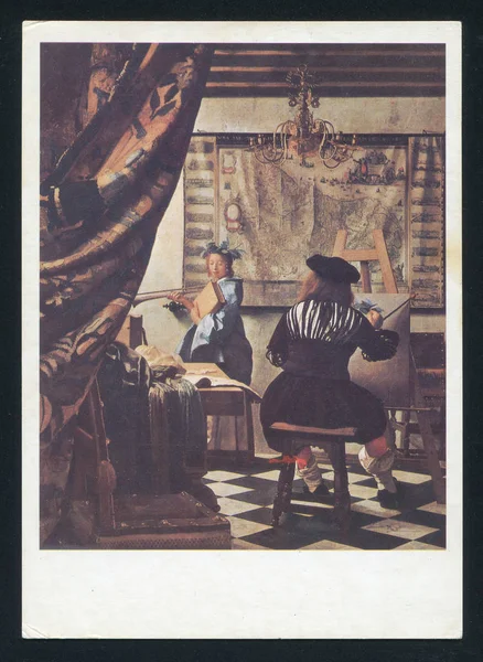 Johannes Vermeer την τέχνη της ζωγραφικής — Φωτογραφία Αρχείου