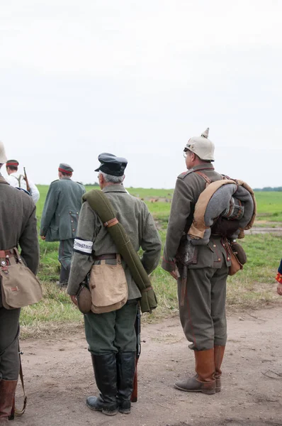 Duitse soldaat historische re-enactment — Stockfoto