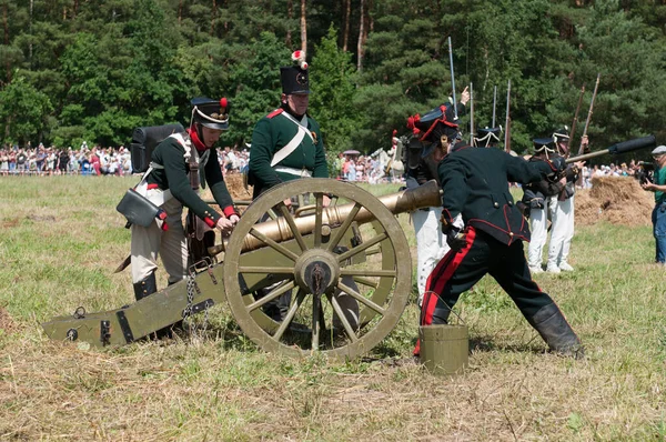 Rusia Kalininingrad Junio 2019 Representación Histórica Batalla Friedland Guerras Napoleónicas — Foto de Stock