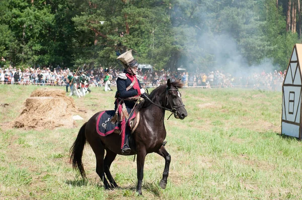 Rusia Kalininingrad Junio 2019 Representación Histórica Batalla Friedland Guerras Napoleónicas — Foto de Stock