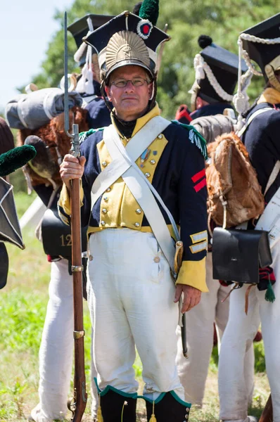 Russia Kaliningrad June 2019 Historical Reenactment Battle Friedland Napoleonic Wars — Stock Photo, Image