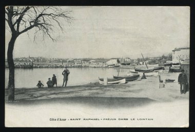 RUSSIA KALININGRAD, 29 Mayıs 2017: Fransa tarafından basılan kartpostal Fransız Rivierası 'nı gösteriyor, 1910 dolaylarında.