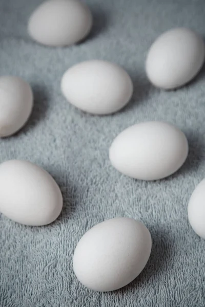 Chicken eggs on a fiber — Stock Photo, Image