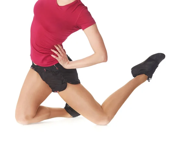 Mujer deportiva saltando en el estudio —  Fotos de Stock