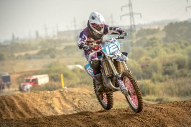 Gdansk, Polonya - 10 Eylül: biniciler üzerinde Lehçe Motocross Şampiyonası Polonya, Gdansk 10 Septemeber 2016
