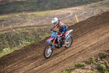 Gdansk, Polonya - 10 Eylül: biniciler üzerinde Lehçe Motocross Şampiyonası Polonya, Gdansk 10 Septemeber 2016
