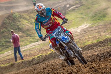 Gdansk, Polonya - 10 Eylül: biniciler üzerinde Lehçe Motocross Şampiyonası Polonya, Gdansk 10 Septemeber 2016