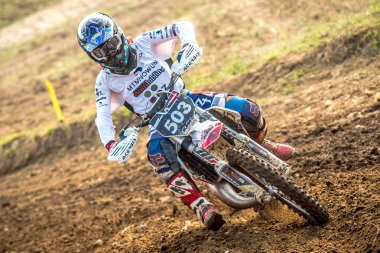 Gdansk, Polonya - 10 Eylül: biniciler üzerinde Lehçe Motocross Şampiyonası Polonya, Gdansk 10 Septemeber 2016