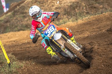 Gdansk, Polonya - 10 Eylül: biniciler üzerinde Lehçe Motocross Şampiyonası Polonya, Gdansk 10 Septemeber 2016