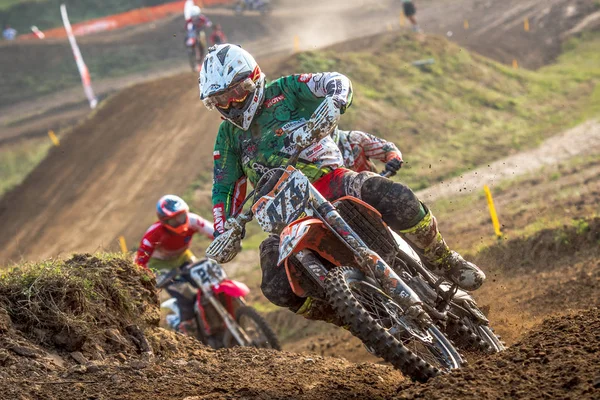 GDANSK, POLONIA - 10 DE SEPTIEMBRE: pilotos del Campeonato Polaco de Motocross Polonia, Gdansk 10 de septiembre de 2016 — Foto de Stock