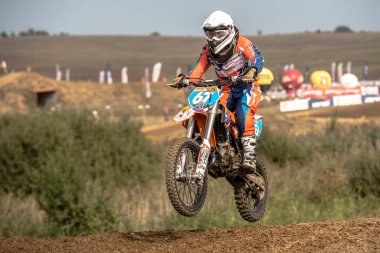 Gdansk, Polonya - 10 Eylül: biniciler üzerinde Lehçe Motocross Şampiyonası Polonya, Gdansk 10 Septemeber 2016
