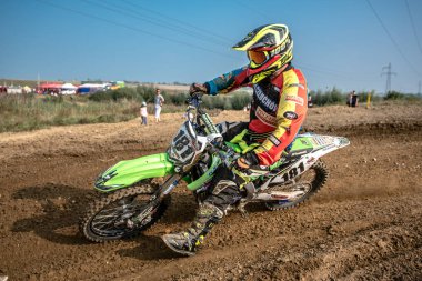 Gdansk, Polonya - 10 Eylül: biniciler üzerinde Lehçe Motocross Şampiyonası Polonya, Gdansk 10 Septemeber 2016