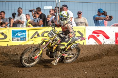 Gdansk, Polonya - 10 Eylül: biniciler üzerinde Lehçe Motocross Şampiyonası Polonya, Gdansk 10 Septemeber 2016