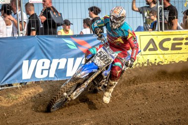 Gdansk, Polonya - 10 Eylül: biniciler üzerinde Lehçe Motocross Şampiyonası Polonya, Gdansk 10 Septemeber 2016