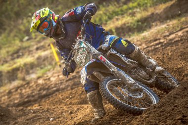 Gdansk, Polonya - 10 Eylül: biniciler üzerinde Lehçe Motocross Şampiyonası Polonya, Gdansk 10 Septemeber 2016