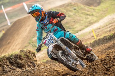 Gdansk, Polonya - 10 Eylül: biniciler üzerinde Lehçe Motocross Şampiyonası Polonya, Gdansk 10 Septemeber 2016