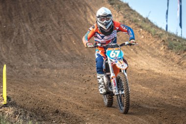 Gdansk, Polonya - 10 Eylül: biniciler üzerinde Lehçe Motocross Şampiyonası Polonya, Gdansk 10 Septemeber 2016