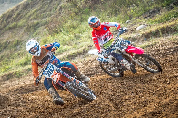 Gdansk, Polen - 10 September: renners op Poolse Motocross Championship Polen, Gdansk 10 Septemeber 2016 — Stockfoto