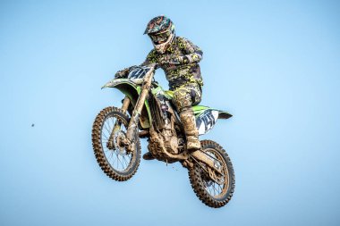 Gdansk, Polonya - 10 Eylül: sürücü üzerinde Lehçe Motocross Şampiyonası Polonya, Gdansk 10 Septemeber 2016
