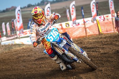 Gdansk, Polonya - 10 Eylül: sürücü üzerinde Lehçe Motocross Şampiyonası Polonya, Gdansk 10 Septemeber 2016