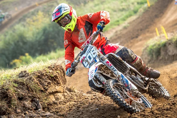 Gdansk, Polonya - 10 Eylül: sürücü üzerinde Lehçe Motocross Şampiyonası Polonya, Gdansk 10 Septemeber 2016 — Stok fotoğraf