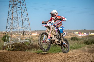 Gdansk, Polonya - 10 Eylül: sürücü üzerinde Lehçe Motocross Şampiyonası Polonya, Gdansk 10 Eylül 2016