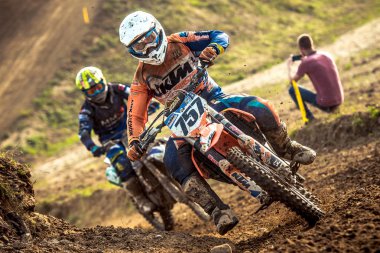 Gdansk, Polonya - 10 Eylül: sürücü üzerinde Lehçe Motocross Şampiyonası Polonya, Gdansk 10 Eylül 2016