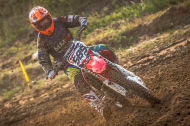 Gdansk, Polonya - 10 Eylül: sürücü üzerinde Lehçe Motocross Şampiyonası Polonya, Gdansk 10 Eylül 2016