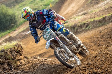 Gdansk, Polonya - 10 Eylül: sürücü üzerinde Lehçe Motocross Şampiyonası Polonya, Gdansk 10 Eylül 2016