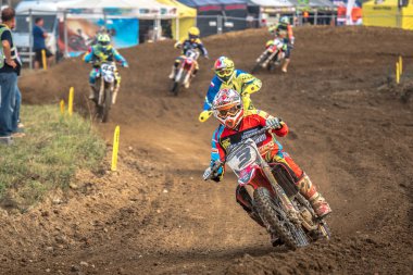 Gdansk, Polonya - 10 Eylül: sürücü üzerinde Lehçe Motocross Şampiyonası Polonya, Gdansk 10 Eylül 2016