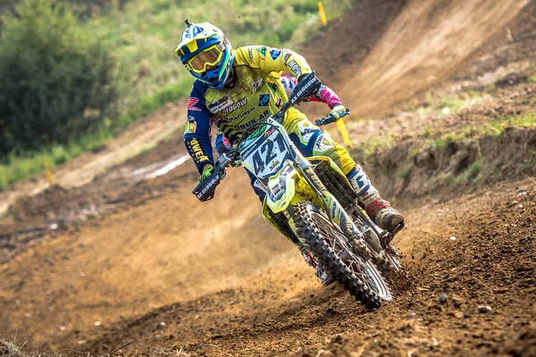 GDANSK, POLÓNIA - SETEMBRO 10: piloto do Campeonato Polaco de Motocross Polónia, Gdansk 10 Setembro 2016 — Fotografia de Stock