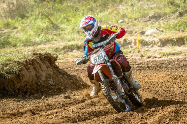Gdansk, Polonya - 11 Eylül: Polonyalı Motocross Şampiyonası Polonya, Gdansk 11 Eylül 2016 tanımsız rider