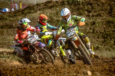Gdansk, Polonya - 11 Eylül: Polonyalı Motocross Şampiyonası Polonya, Gdansk 11 Eylül 2016 tanımsız rider